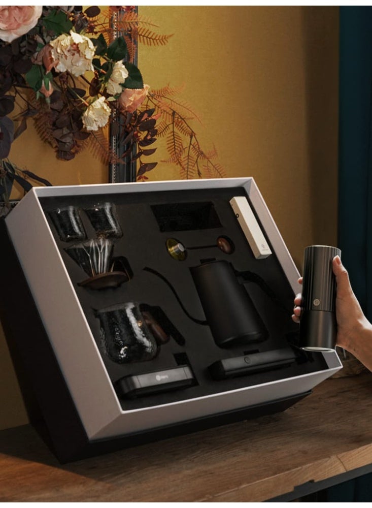 zeroHero Z3 Pro Advanced Pour Over Coffee Gift Box Set (8-in-1) – Hand Grinder, Electric Temp Control Kettle, Coffee Scale, Dripper & Server – Black - Image 1